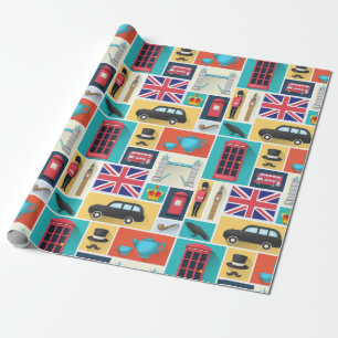 London Themed Wrapping Paper