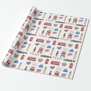 London Themed Wrapping Paper   London Themed Gift 