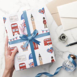 London Themed Wrapping Paper   London Themed Gift 