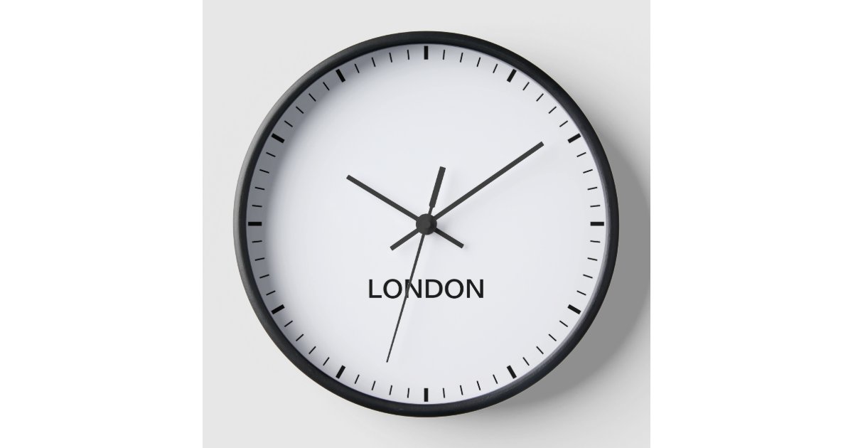 London Time Zone Newsroom Style Clock | Zazzle