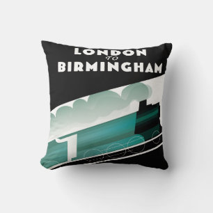 London to Birmingham Train poser Canvas Print Cushion