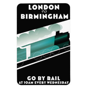 London to Birmingham Train poser Postcard Magnet