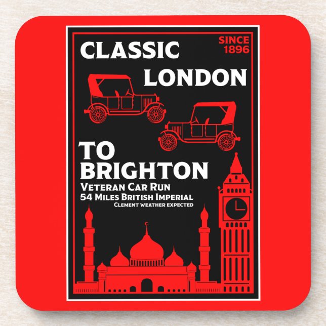 London To Brighton Veteran Car Run Coaster (Front)