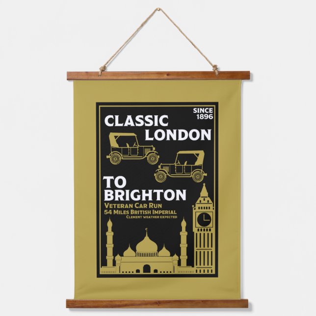 London To Brighton Veteran Car Run Hanging Tapestry (Front)