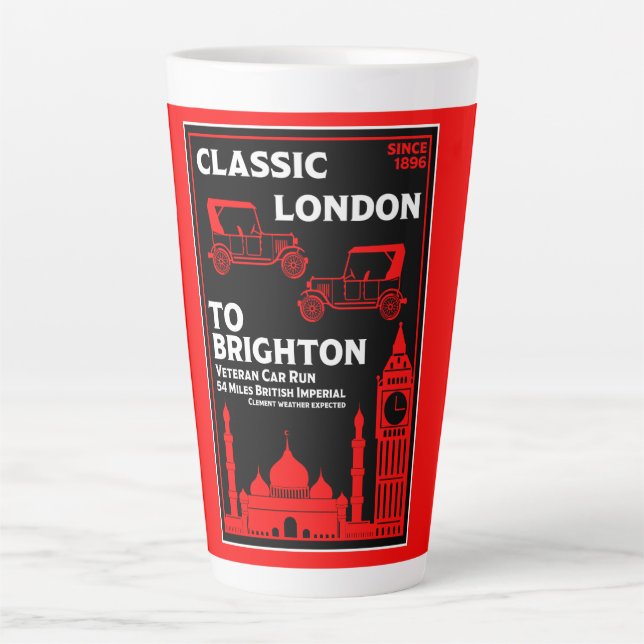 London To Brighton Veteran Car Run Latte Mug (Front)