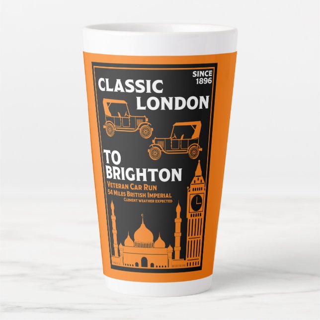 London To Brighton Veteran Car Run Latte Mug (Front)