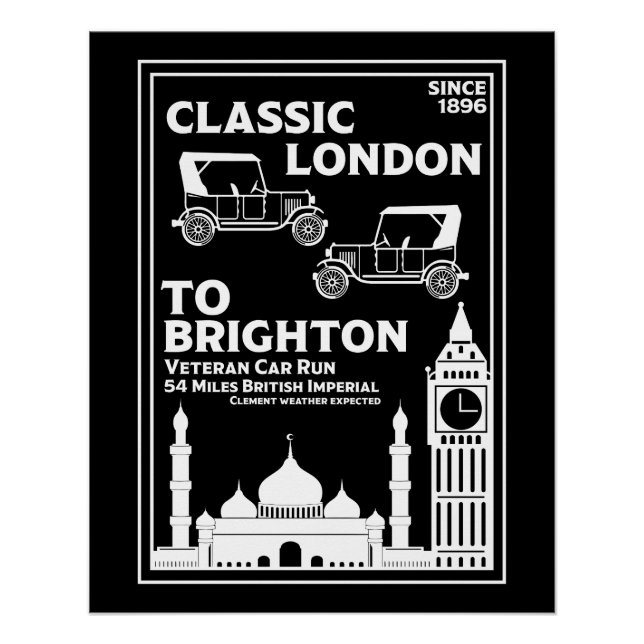 London To Brighton Veteran Car Run Poster (Front)