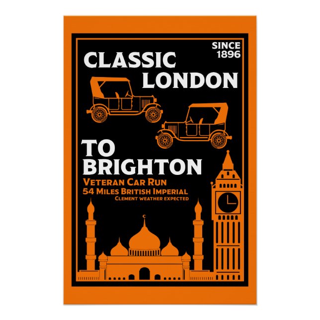 London To Brighton Veteran Car Run Poster (Front)
