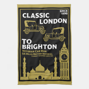 London To Brighton Veteran Car Run Tea Towel