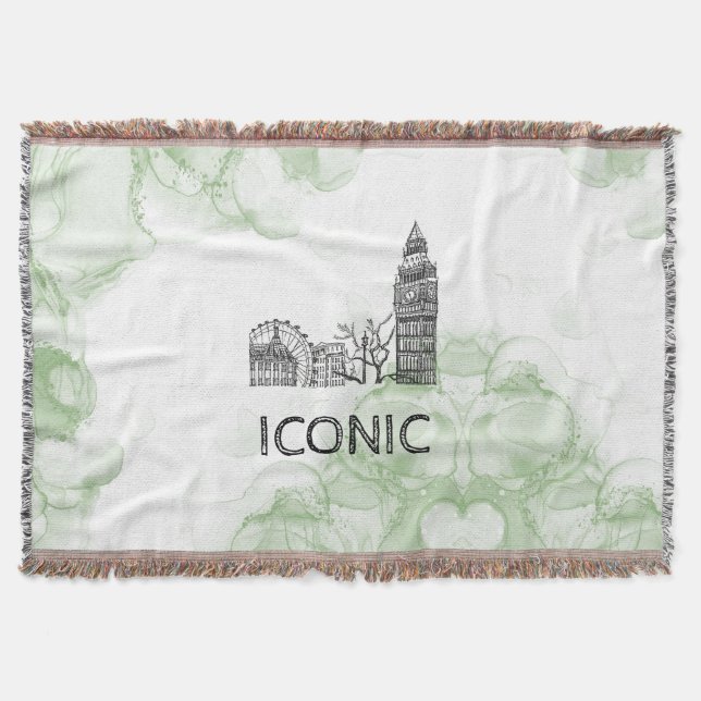 London Tone Watercolor Blanket  (Front)
