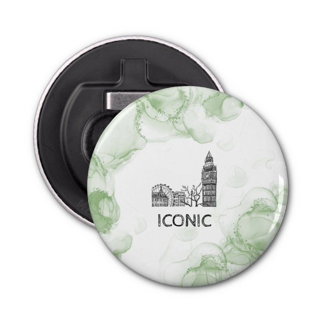 London Tone Watercolor  Bottle Opener (Front)