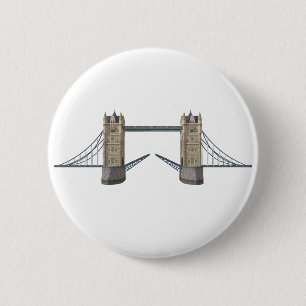 London Tower Bridge: 3D Model: 6 Cm Round Badge