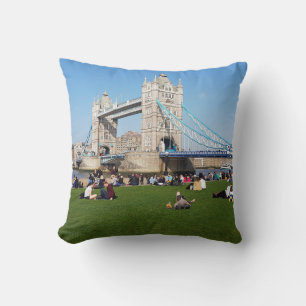 London Tower Bridge and grass view cushion