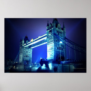 London Tower Bridge at Blue Night Poster