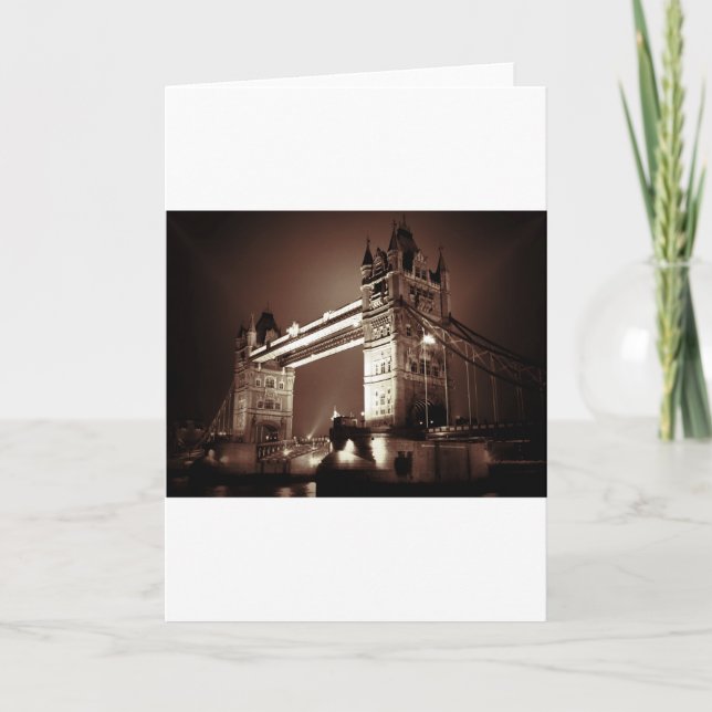 London Tower Bridge at Night Card (Front)