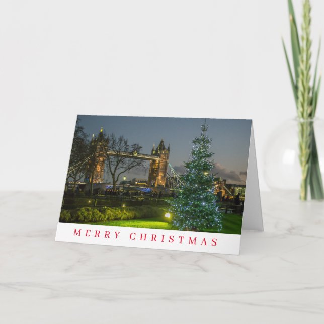 London Tower Bridge at night Christmas card  (Front)