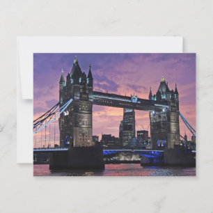 London Tower Bridge at Night Postcard