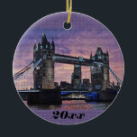 London Tower Bridge Christmas Ornament<br><div class="desc">Personalised Christmas ornament with a photo of the London Tower Bridge.  Add your date to both sides,  or remove it to leave blank.</div>