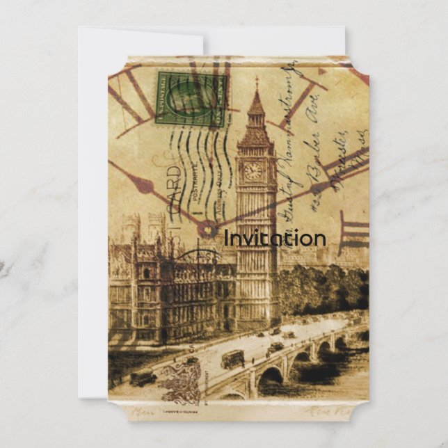 London Tower bridge clocktower big ben Invitation (Front)