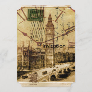 London Tower bridge clocktower big ben Invitation