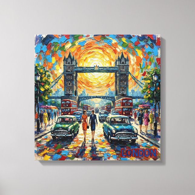 London Tower Bridge Iconic Scene Stretched Canvas Print (Front)