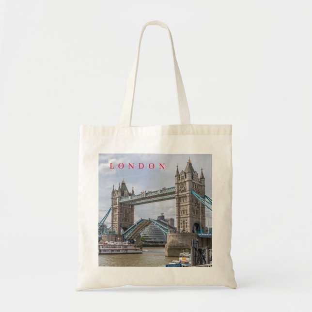 London Tower Bridge lifted view tote bag (Front)