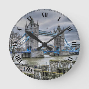London tower bridge round clock