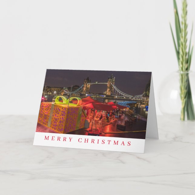 London Tower Bridge view Christmas card  (Front)