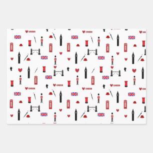 London Town pattern Wrapping Paper Sheet