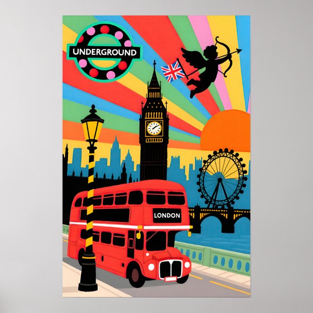 London Travel   Pop Art Poster (Front)