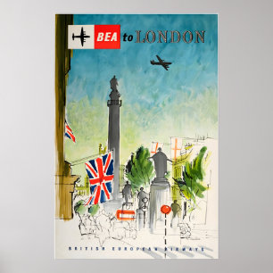 London Travel Poster England Art Print Tourism Ad 
