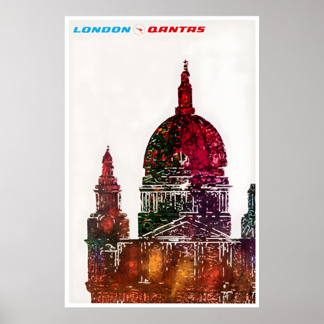 London Travel Poster England Art Qantas Print (Front)