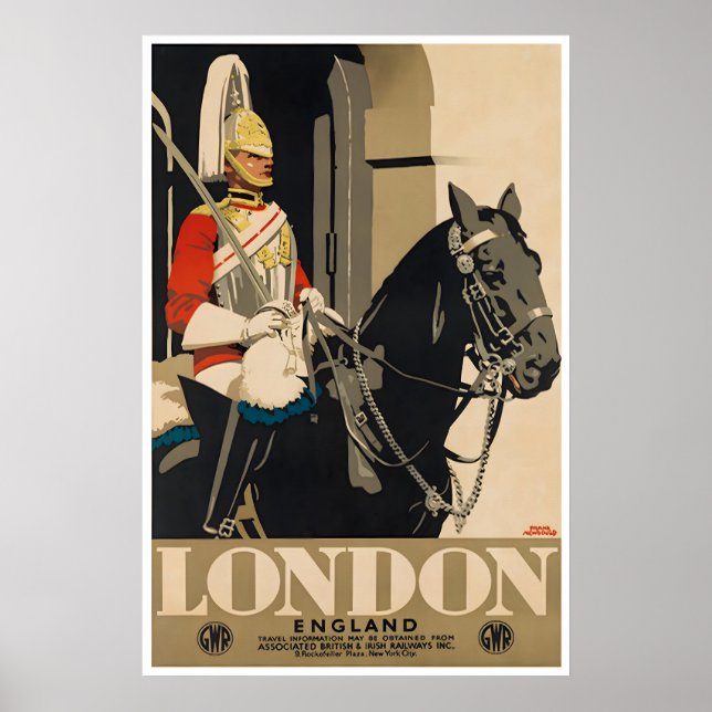 London Travel Poster England Art Tourism Ad (Front)
