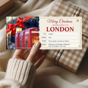 London Trip Christmas Reveal Gift Ticket Card
