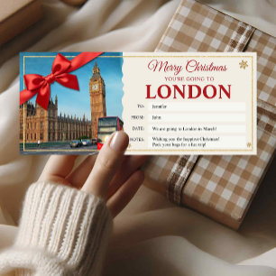 London Trip Christmas Reveal Gift Ticket Card