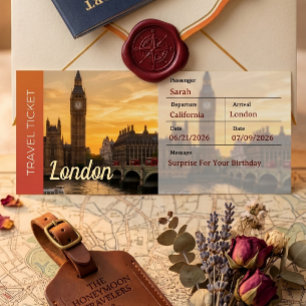 London Trip Surprise Boarding Pass Invitation