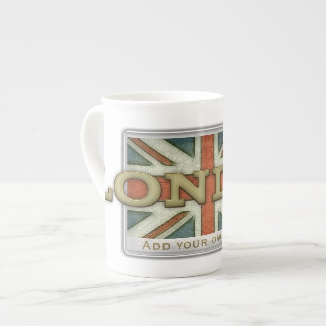 London UK Flag Bone China Mug (Front Left)
