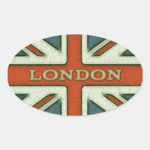 London UK Flag Oval Sticker