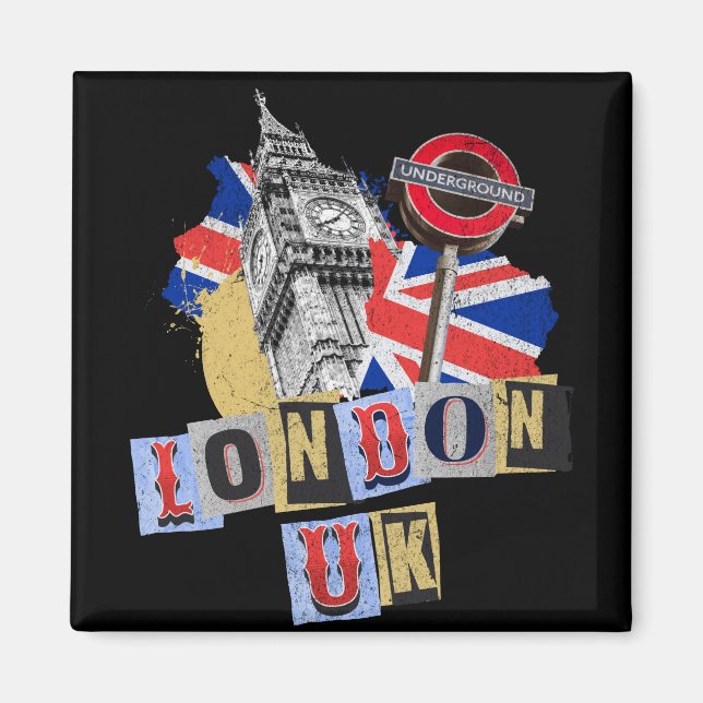 London UK retro style design Magnet (Front)