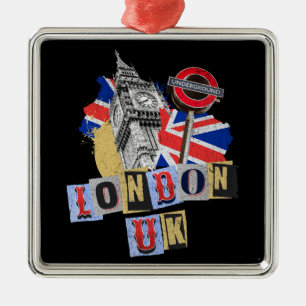 London UK retro style design Metal Tree Decoration