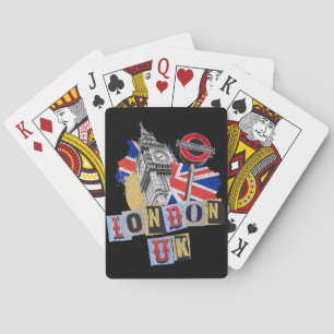 London UK retro style design Playing Cards