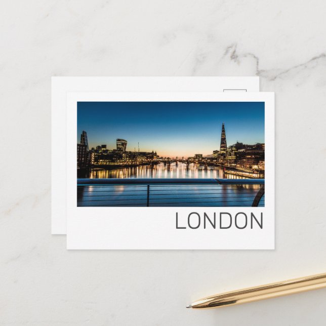 London Uk Skyline United Kingdom England Souvenir Holiday Postcard (Front/Back In Situ)