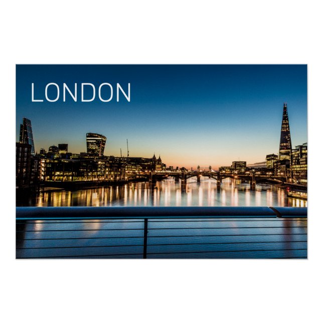 London Uk Skyline United Kingdom England Souvenir Poster (Front)