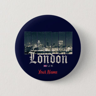 London Uk Skyline United Kingdom England vintage 6 Cm Round Badge