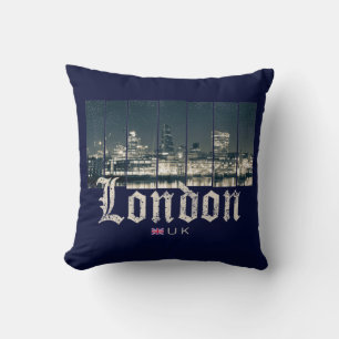London Uk Skyline United Kingdom England vintage Cushion