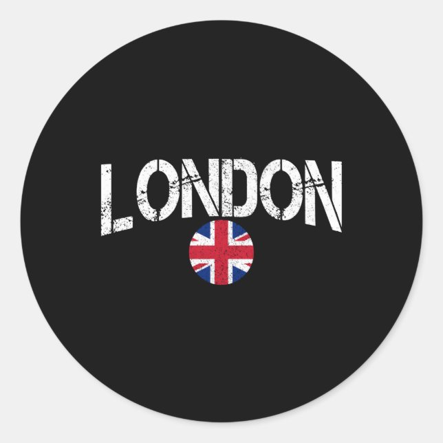 London Uk United Kingdom Union Jack England Classic Round Sticker (Front)