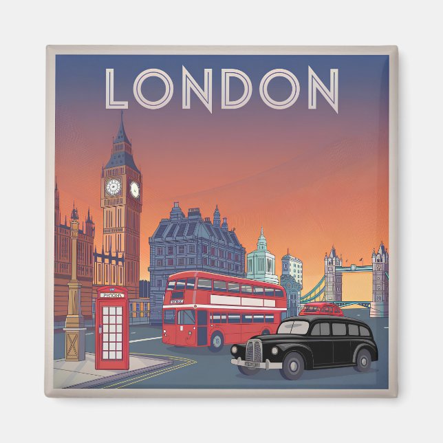London UK vintage Magnet (Front)