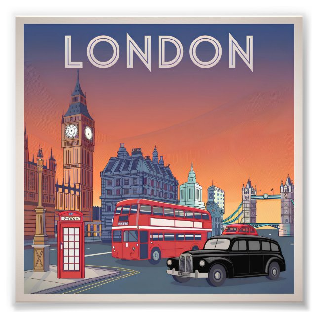 London UK vintage Photo Print (Front)