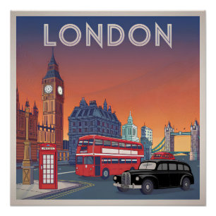 London UK vintage Poster