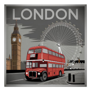 London UK vintage Poster
